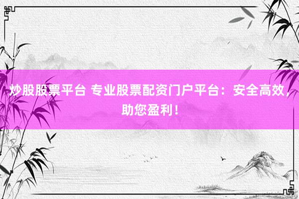 炒股股票平台 专业股票配资门户平台：安全高效，助您盈利！