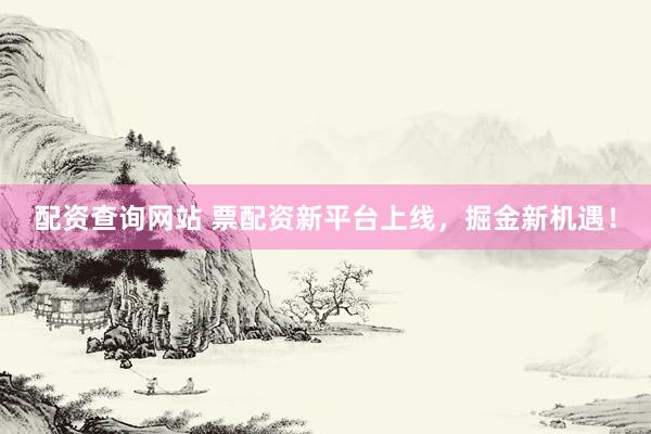 配资查询网站 票配资新平台上线，掘金新机遇！