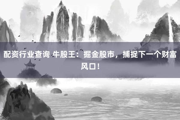配资行业查询 牛股王：掘金股市，捕捉下一个财富风口！