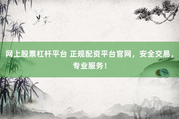 网上股票杠杆平台 正规配资平台官网，安全交易，专业服务！