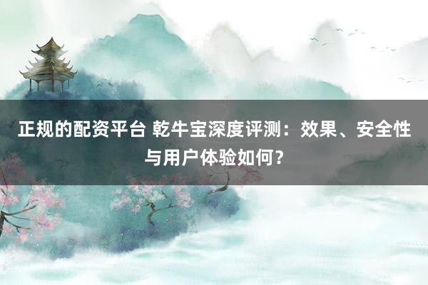 正规的配资平台 乾牛宝深度评测：效果、安全性与用户体验如何？